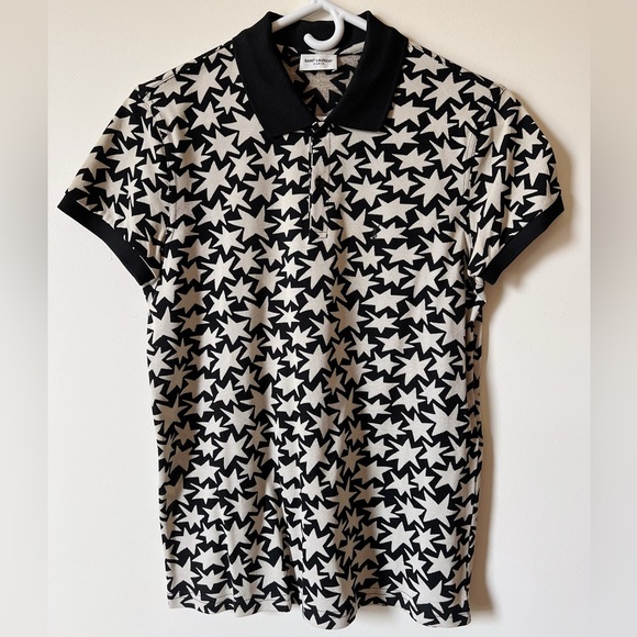 Saint Laurent stat print polo shirt - Size Small